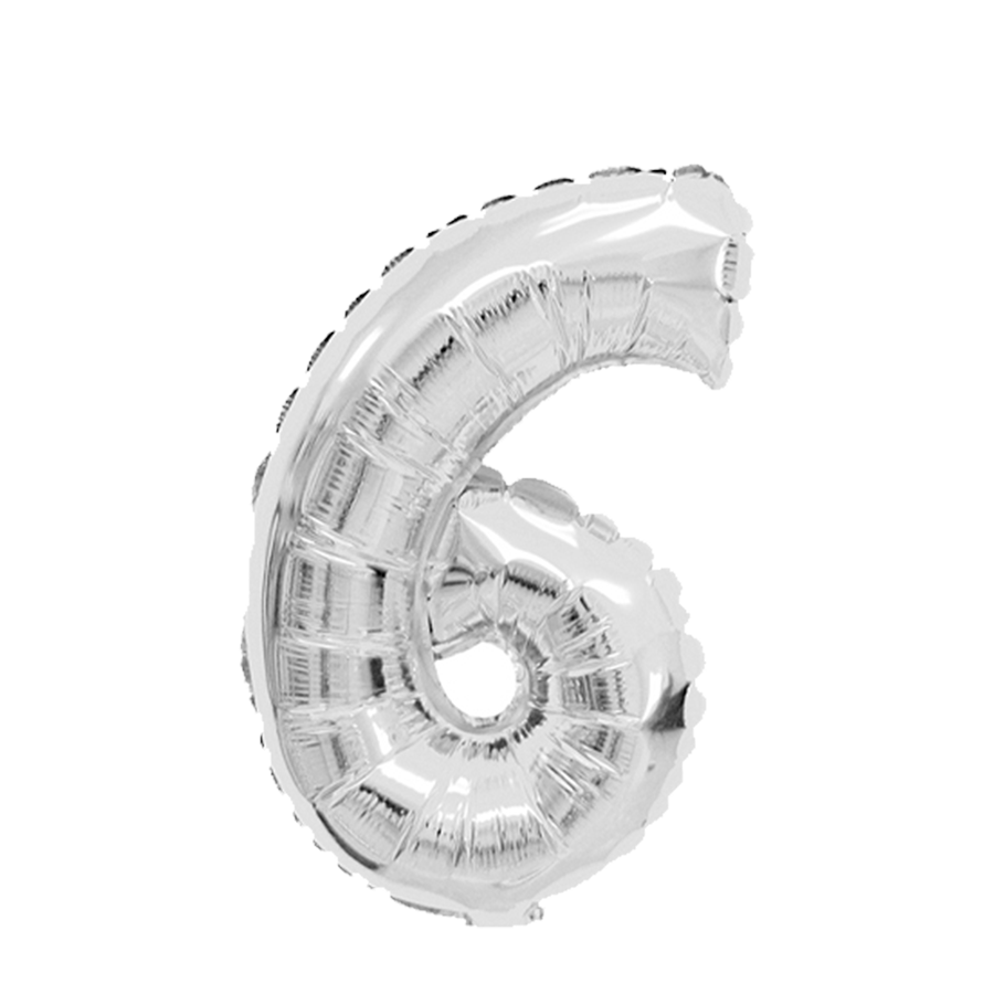 Ballon feuille numéro 6 argent 45cm