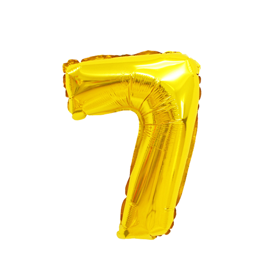 Ballon aluminium numéro 7 doré 45cm