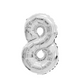 Ballon feuille numéro 8 argent 45cm
