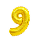 Ballon feuille numéro 9 doré 45cm