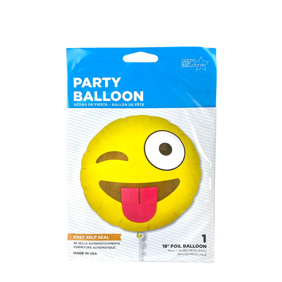 Ballon aluminium emoji clignotant ø46cm