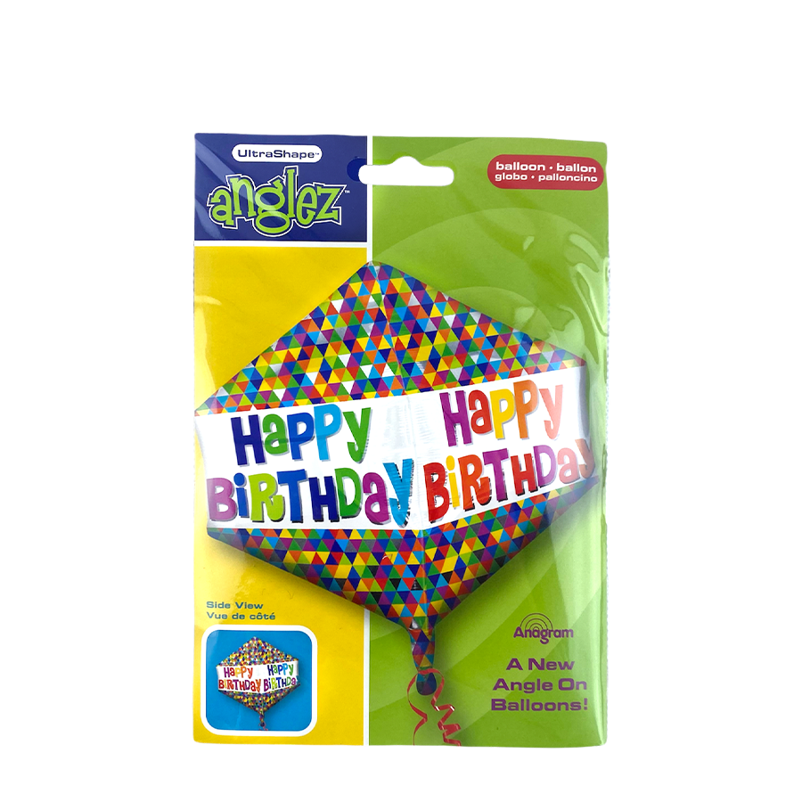 Ballon en aluminium joyeux anniversaire 43x53cm