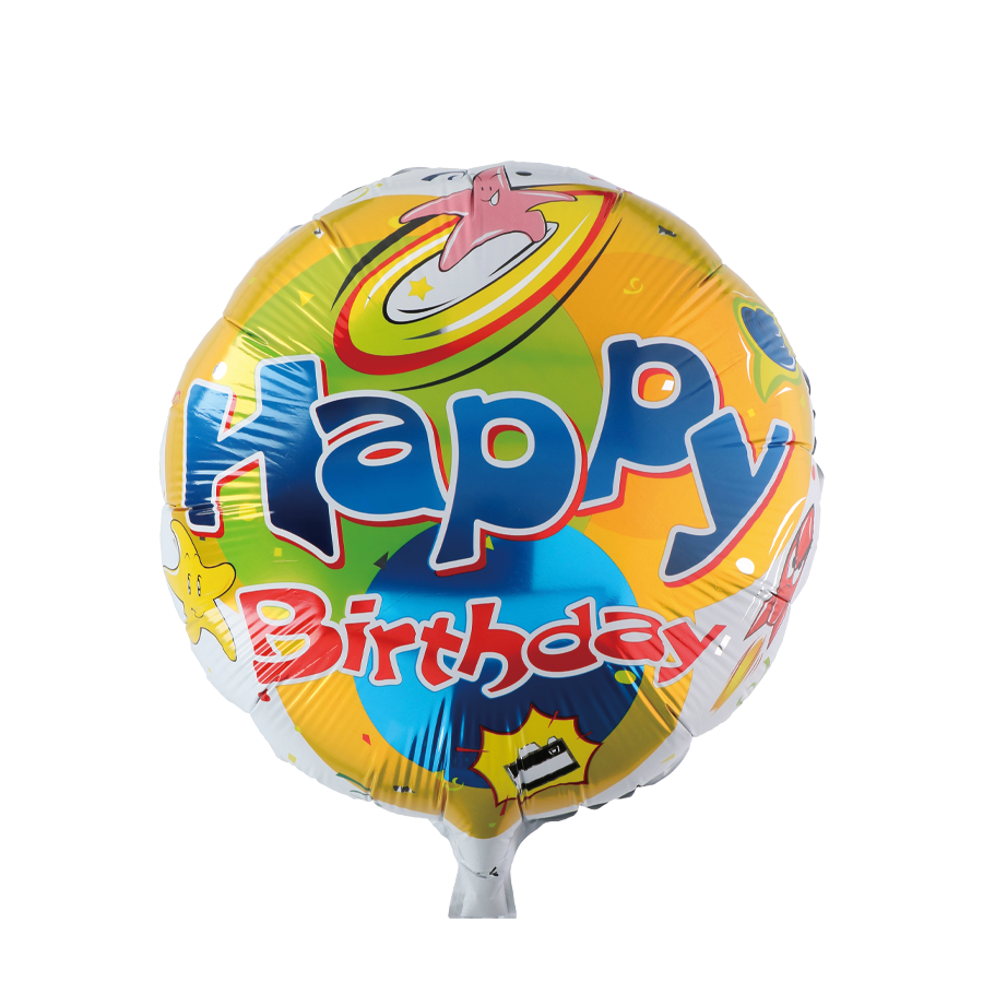 Ballon feuille joyeux anniversaire étoile de mer dorée ø46cm