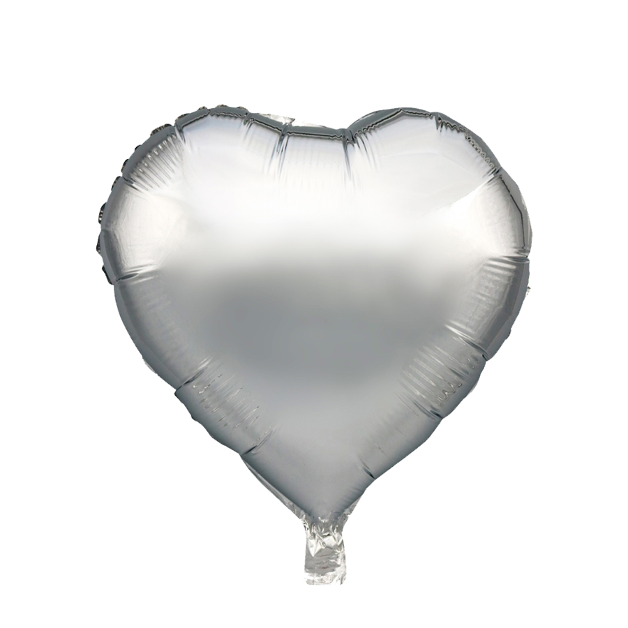 Ballon feuille coeur argent 45cm