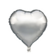 Ballon feuille coeur argent 45cm