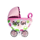 Poussette ballon aluminium bébé fille 108x82cm