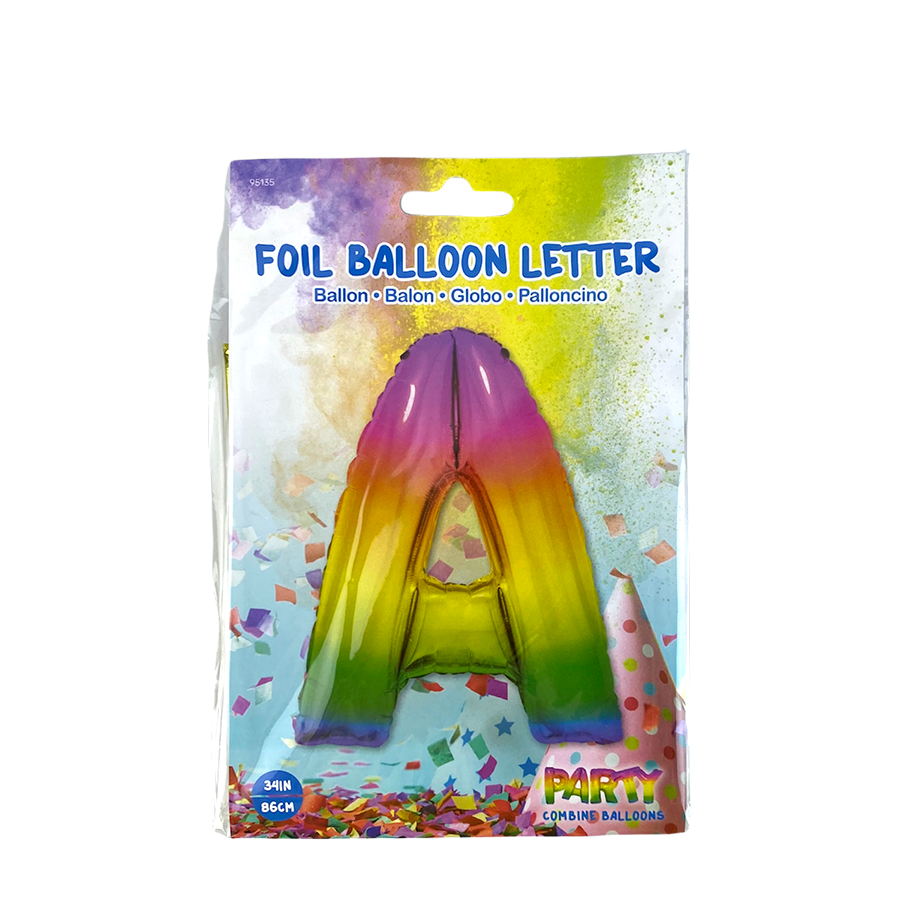 Ballon en aluminium lettre un arc-en-ciel 86cm