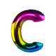 Ballon aluminium lettre c arc-en-ciel 86cm