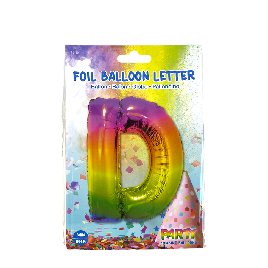 Ballon aluminium lettre d arc-en-ciel 86cm