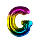 Ballon aluminium lettre g arc-en-ciel 86cm
