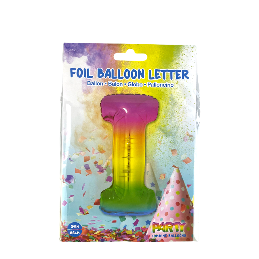 Ballon en aluminium lettre i arc-en-ciel 86cm