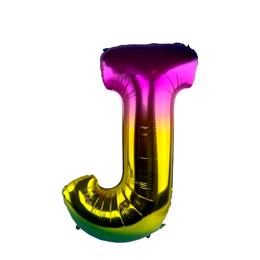 Ballon aluminium lettre j arc-en-ciel 86cm