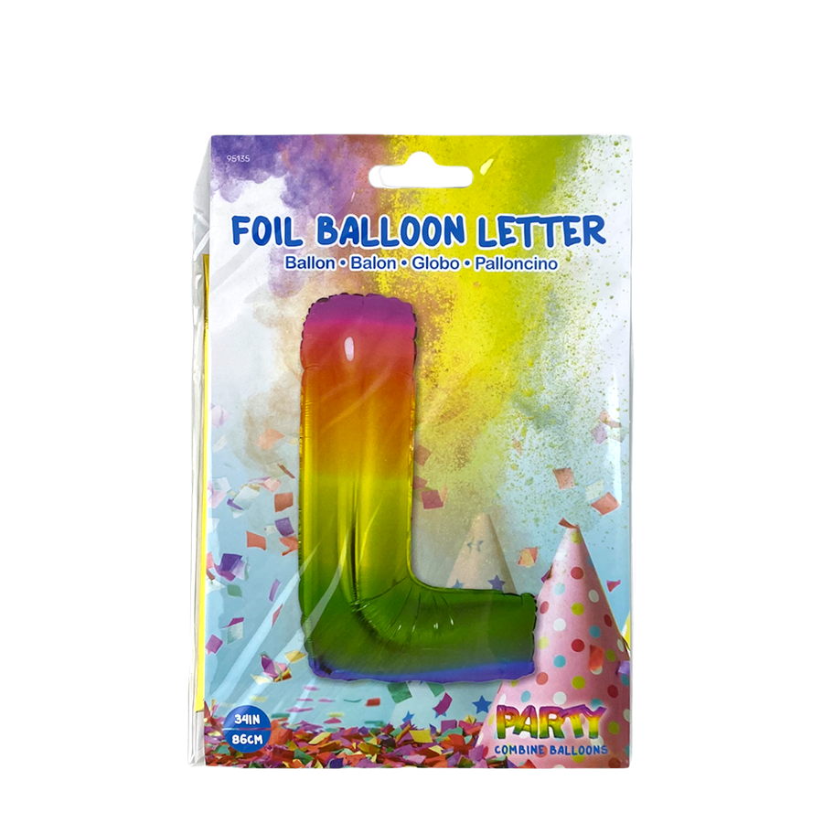 Ballon aluminium lettre l arc-en-ciel 86cm