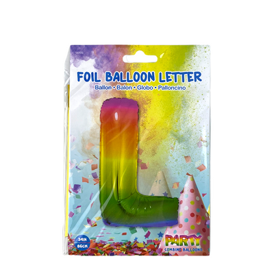 Ballon aluminium lettre l arc-en-ciel 86cm