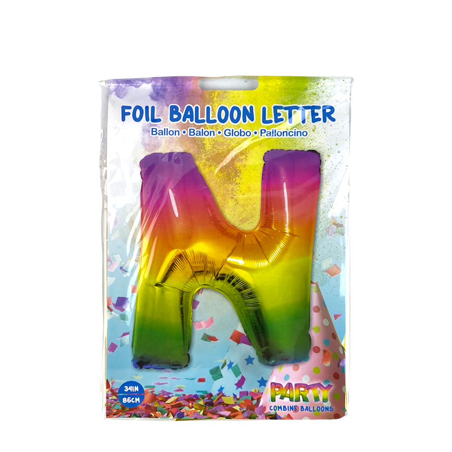 Ballon aluminium lettre n arc-en-ciel 86cm