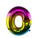 Ballon en aluminium lettre o arc-en-ciel 86cm