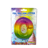 Ballon en aluminium lettre o arc-en-ciel 86cm