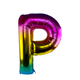 Ballon aluminium lettre p arc-en-ciel 86cm