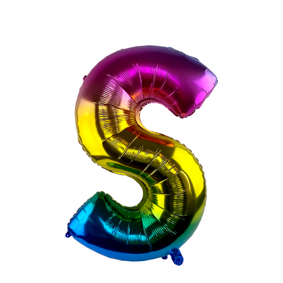 Ballon en aluminium lettre s arc-en-ciel 86cm