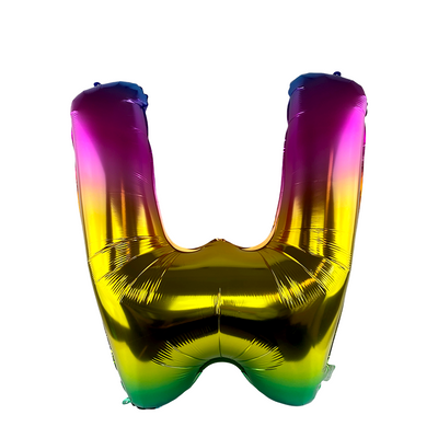 Ballon en aluminium lettre w arc-en-ciel 86cm