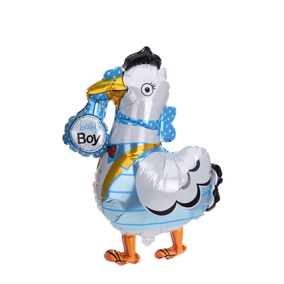 Ballon aluminium cigogne bébé garçon 67x72cm