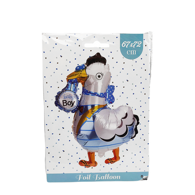 Ballon aluminium cigogne bébé garçon 67x72cm