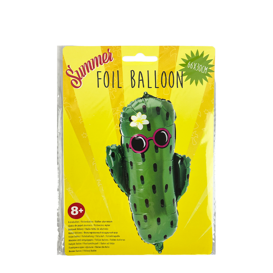 Ballon aluminium cactus d'été 66x30cm
