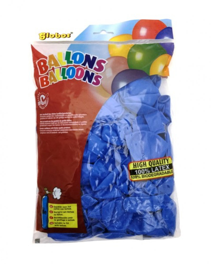 Ballons Globos bleus (no.12 100 pièces en sachet)