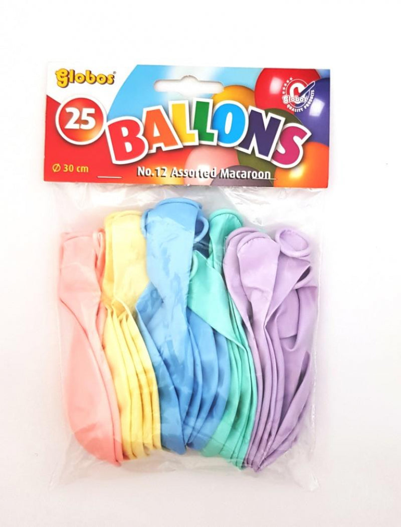 Ballons Globos macaron pastel clair (n° 12 25 pcs.)