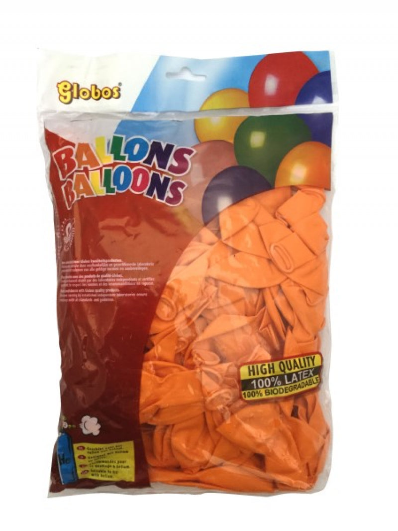 Ballons Globos orange (no.12 100 pièces en sachet)