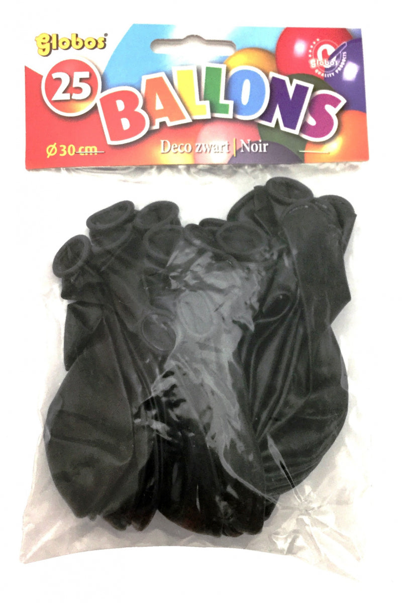Ballons Globos noirs (25 pièces en sachet)