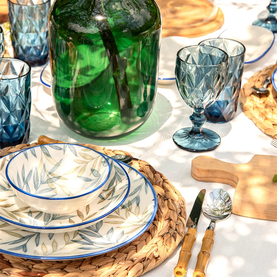 Service de table Bambum fondo bleu 12 pièces