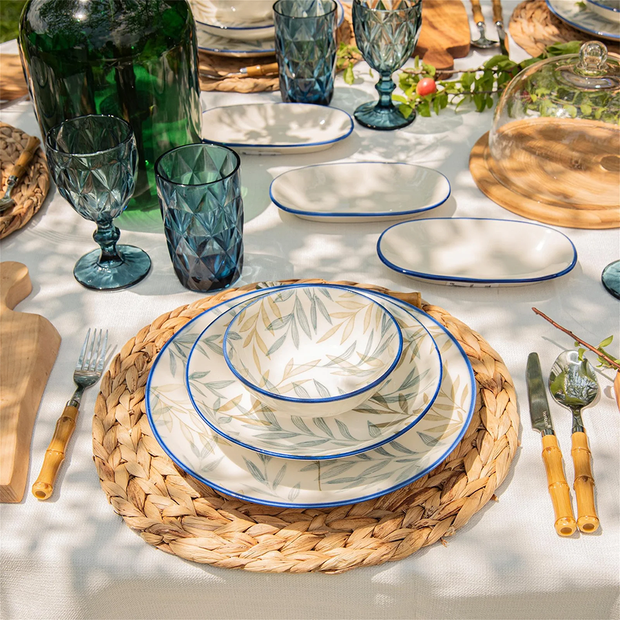Service de table Bambum fondo bleu 12 pièces