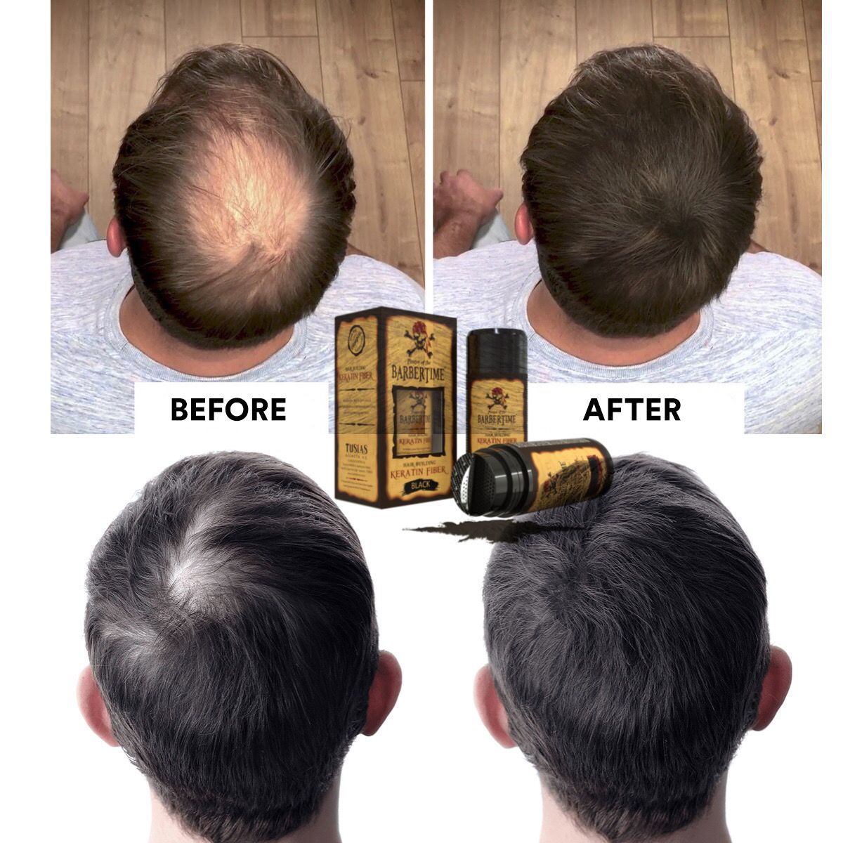 Barbertime Barbertime Hair Building Keratin Fibre Black 21gr.