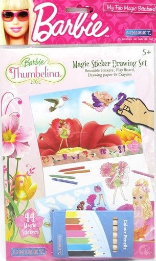 Autocollants de fenêtre Thumbelina avec couleurs et coloriage