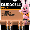 Pile Duracell aaa plus carte 100% a 4