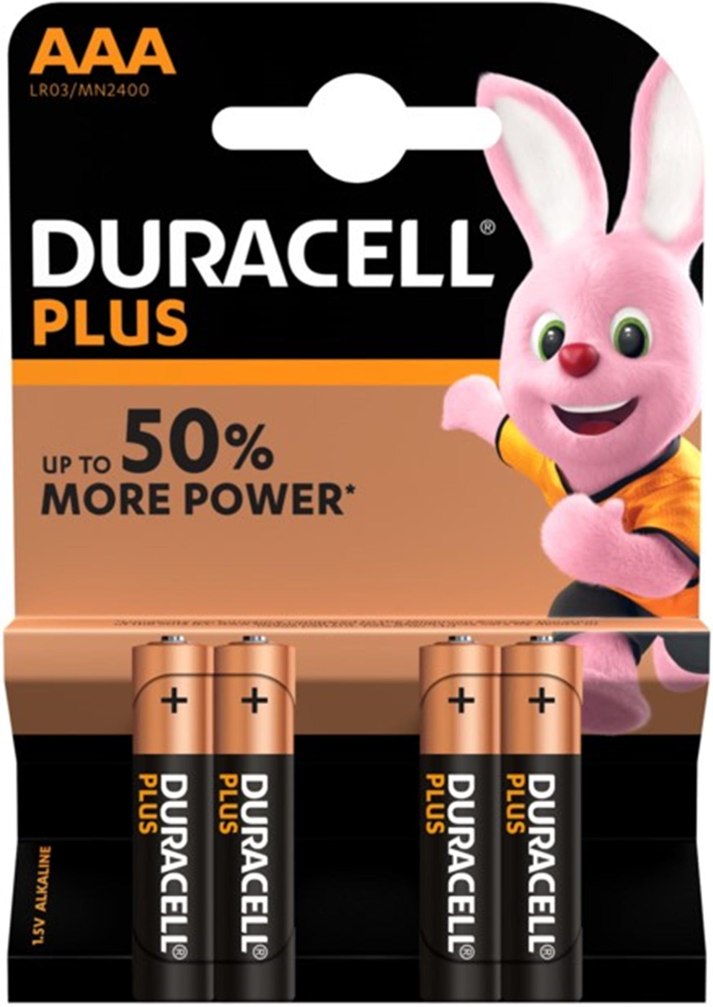 Pile Duracell aaa plus carte 100% a 4