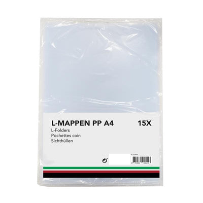 Chemises en L pp a4 paquet de 15 pièces