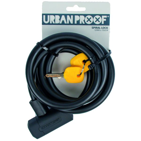 Verrou en spirale à l'épreuve urbaine 12 mm * 150 cm noir
