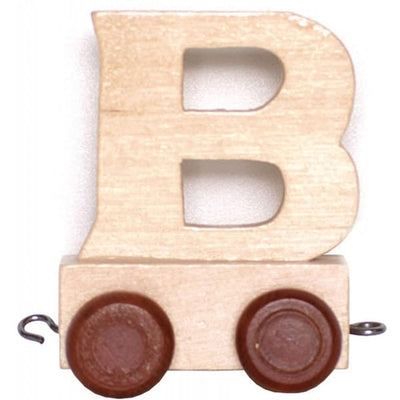 Lettre en bois B avec des roues de 6 cm de haut