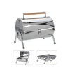 BBQ cylindre de barbecue en acier inoxydable 41x29x17cm