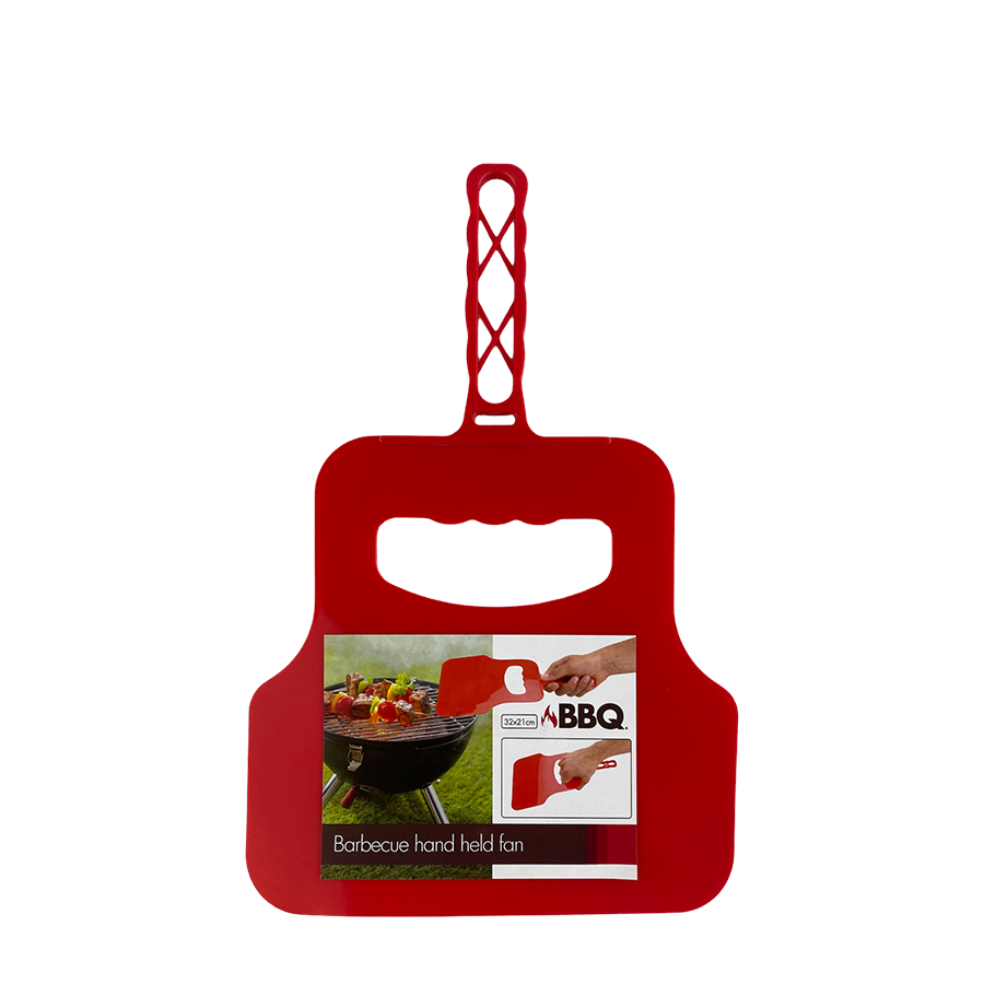 Éventail de barbecue BBQ rouge 32x21cm