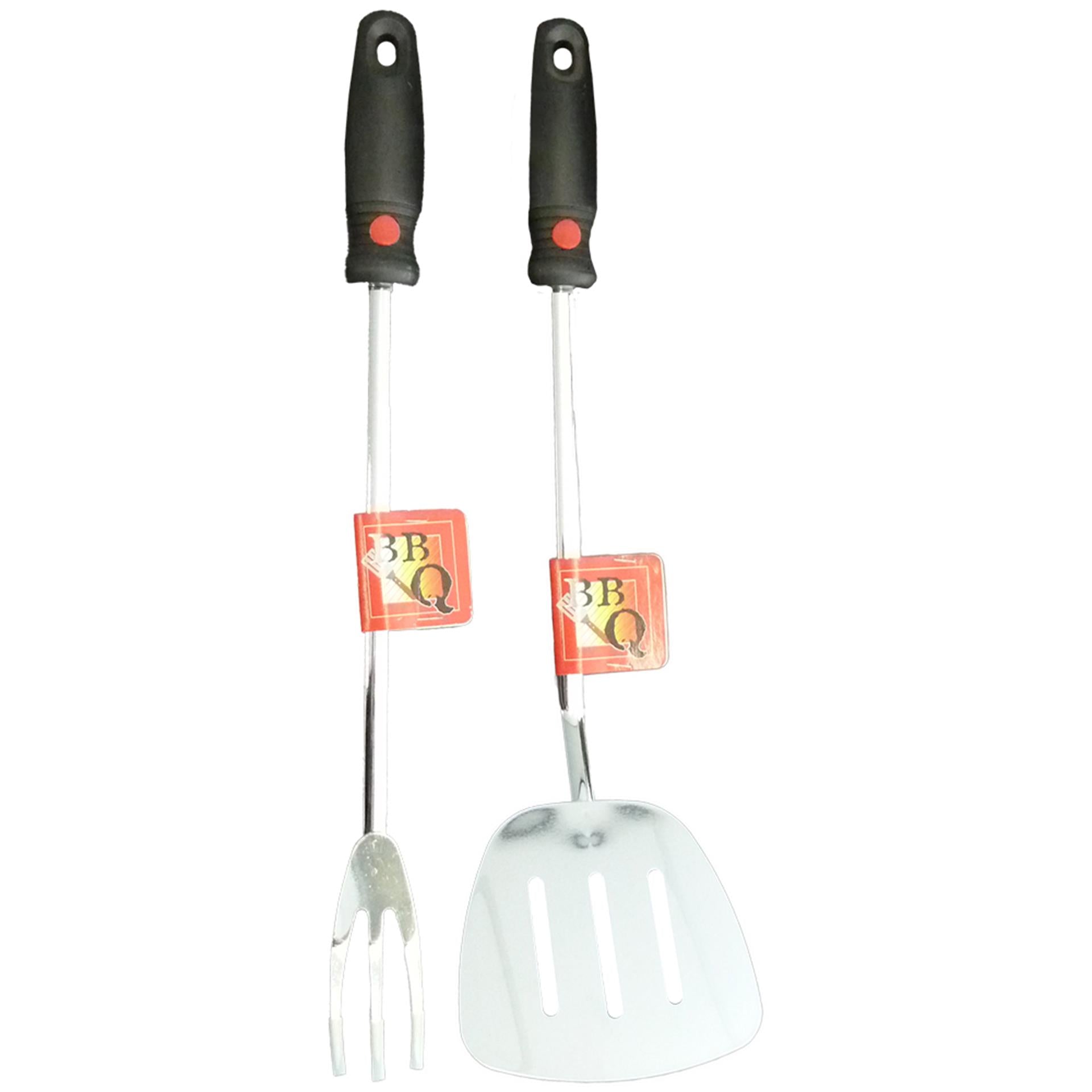 Ensemble fourchette et spatule BBQ en métal