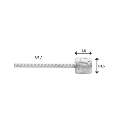 Communiquez le câble intérieur Elvedes 4000 mm en acier inoxydable lisse Ø1,1 mm Shimano Sram N-Nippel (sur carte)