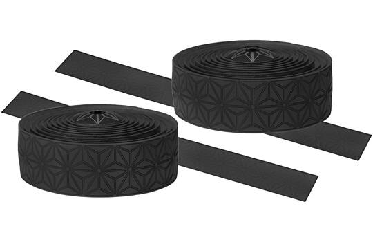 Supacaz Super Sticky Kush Single Color Direering Ruban Black y compris le bouchon de direction en aluminium