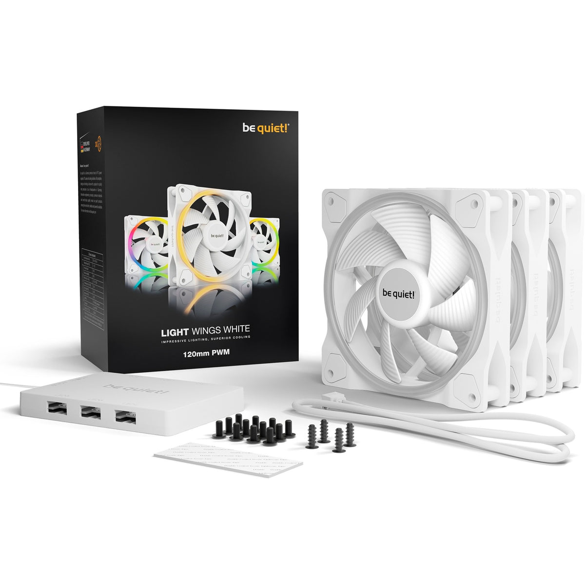 Soyez silencieux! PWM Triple PWM blanc clair 120 mm blanc