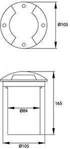 Bemko spot de terre mr16 gu10 ip67 105mm rond 2 faces - 5070495