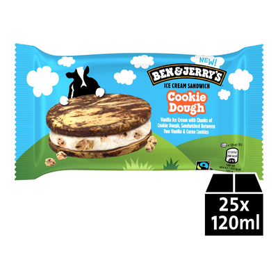 Sandwich à la pâte à biscuits Ola Ben Jerry's (25x 120 ml)