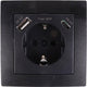 Benson prise encastrable RA + USB et USB-C noir - 4650032