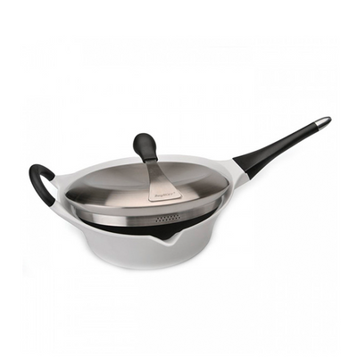 Berghoff auriga sauteuse avec couvercle poignée amovible céramique blanche ø26cm